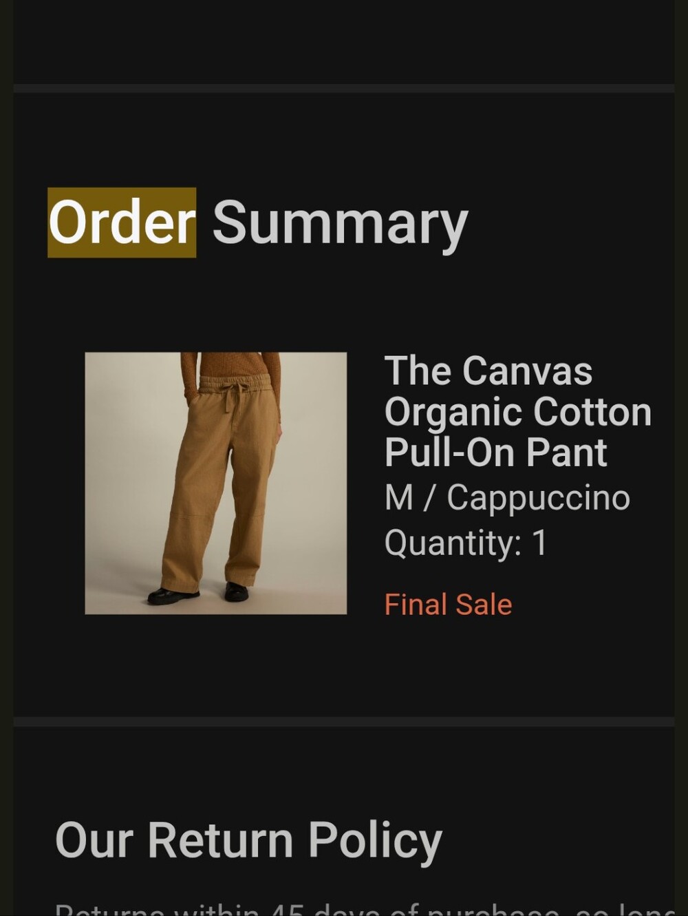 EVERLANE Canvas Organic Pull On Pant Size Medium - Picture 2 of 7